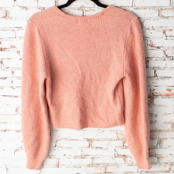 H&M Women’s Small Pink Ribbed Knit Scoop Neck Sweater - Picture 5 of 6